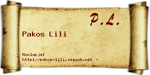 Pakos Lili névjegykártya